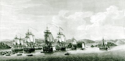 Eine Ansicht der Insel St. Lucie, graviert von P.C. Canot von French School